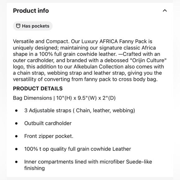 Orijin Culture Unisex African Map Bag - Picture 3 of 12